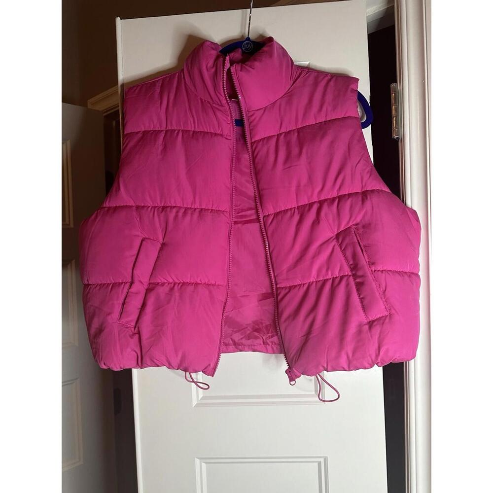 NWOT No Boundaries Hot Pink Puffer Vest Size Large